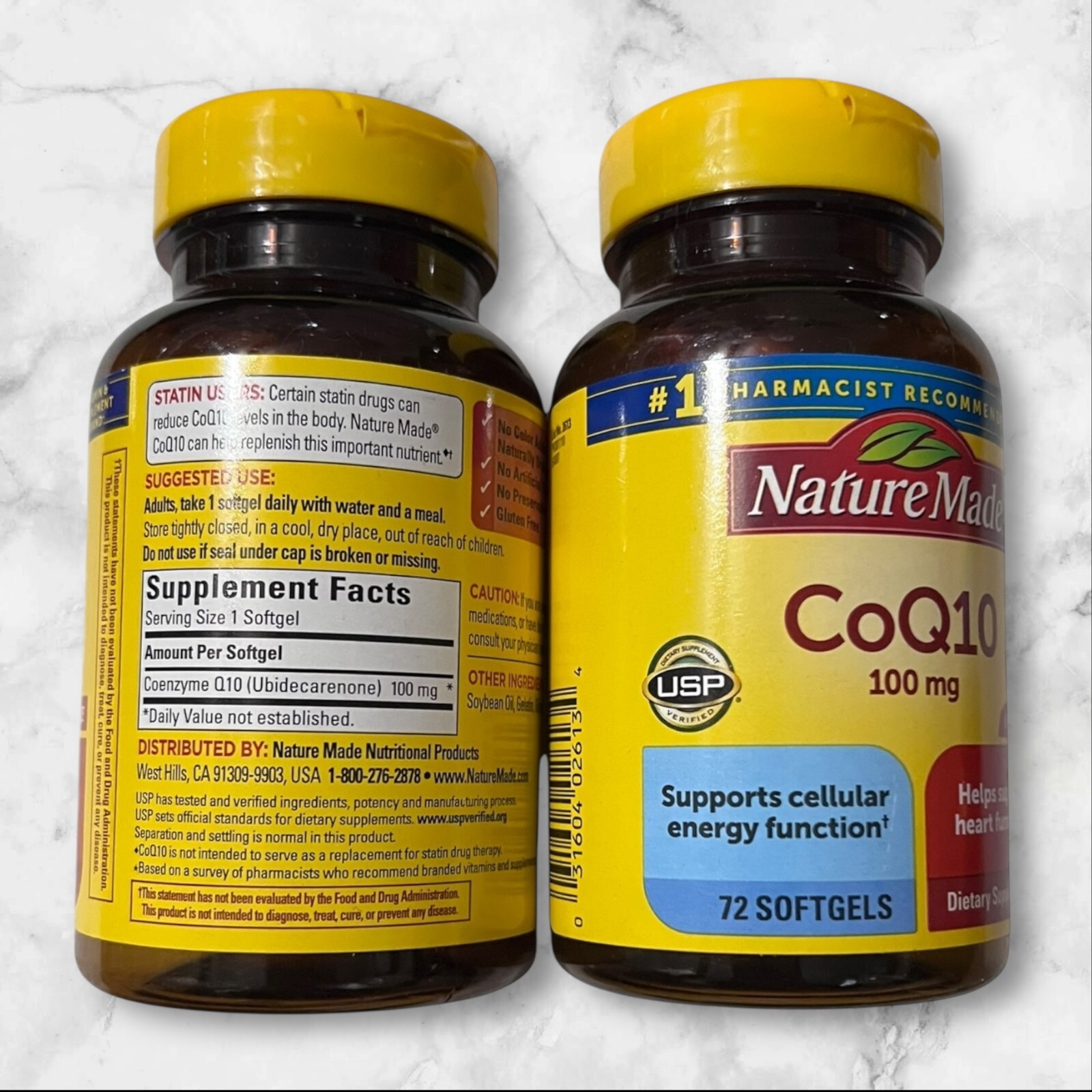 LOT OF 2 Nature Made CoQ10 100mg (72 Soft Gels) EXP2026+ NEW FAST SHIPPING