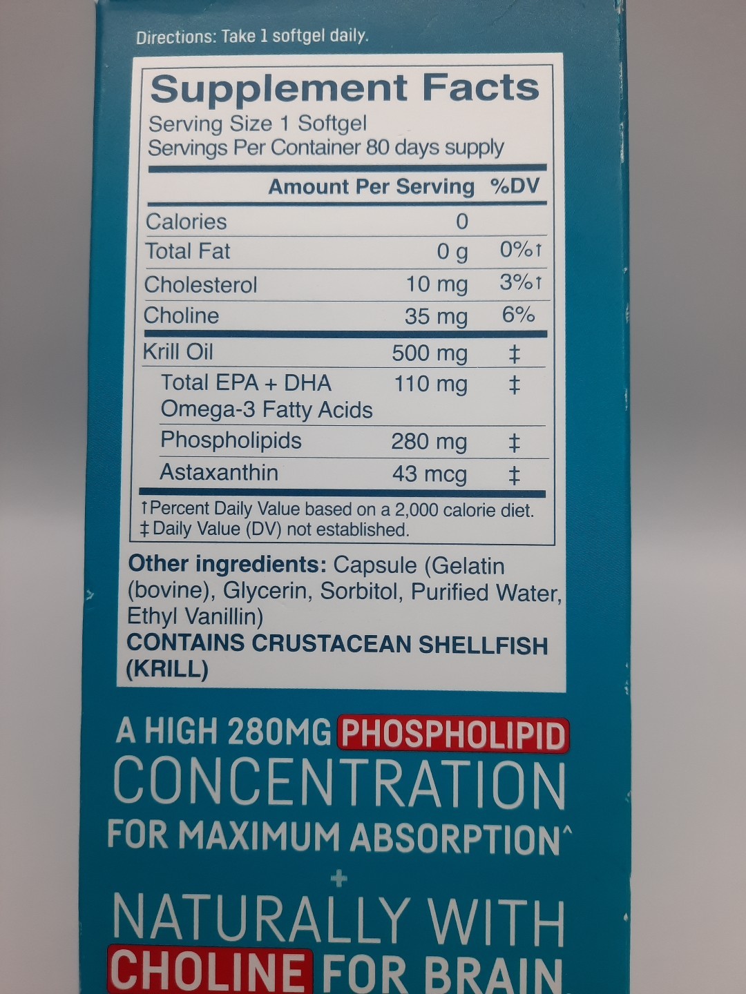 Kori Krill Oil 500mg Omega-3 Excel Supplements 80 SG Exp 02/2027