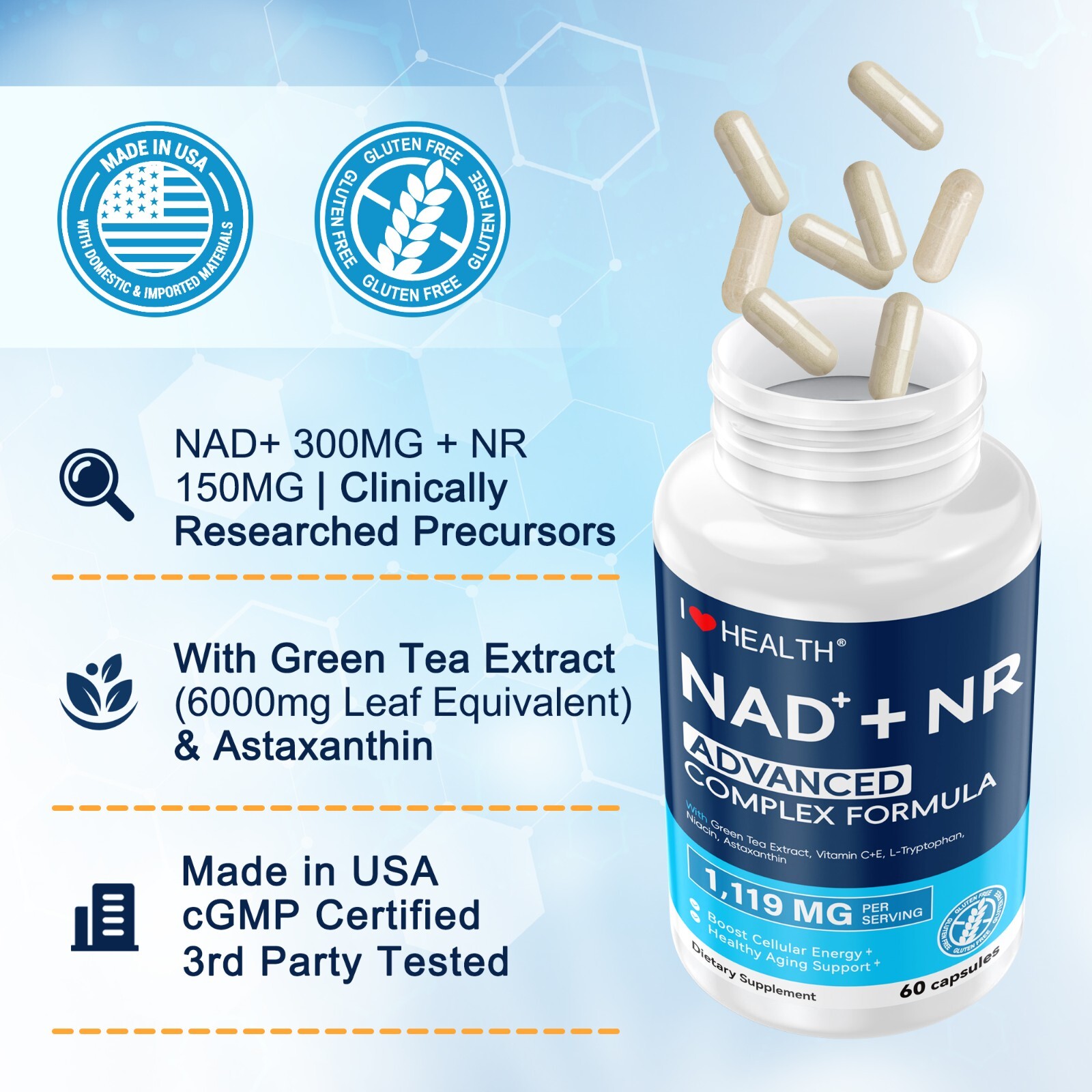 NAD+ Cell Regenerator Nicotinamide Riboside 300 mg 60 Veg Caps