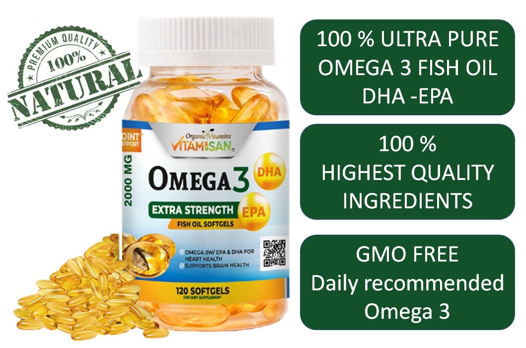 OMEGA 3 xl sofgels 2000mg 120 Softgels FISH OIL Epa Dha Essential Fatty Acids