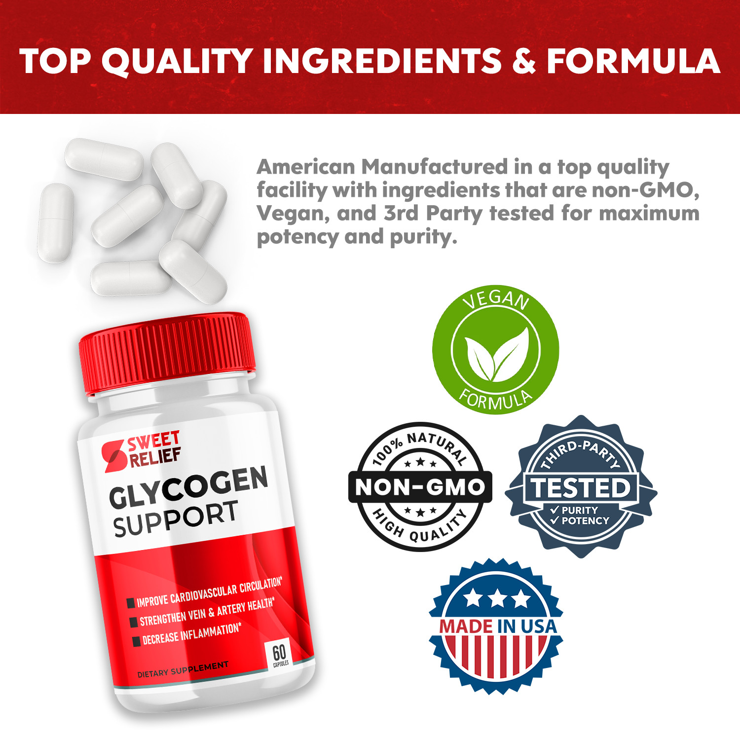 (2 Pack) Sweet Relief Glycogen Support Capsules, Sweet Relief (120 Capsules)