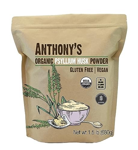 Organic Psyllium Husk Powder 1.5 lb Finely Ground Gluten Free Non GMO Vegan