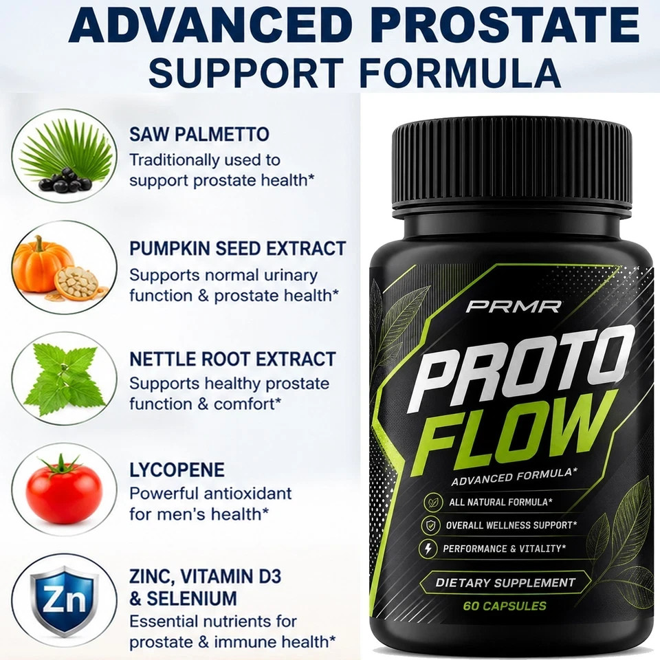 Proto Flow Capsules 60 Count Advanced Daily Wellness Supplement Free Shipping