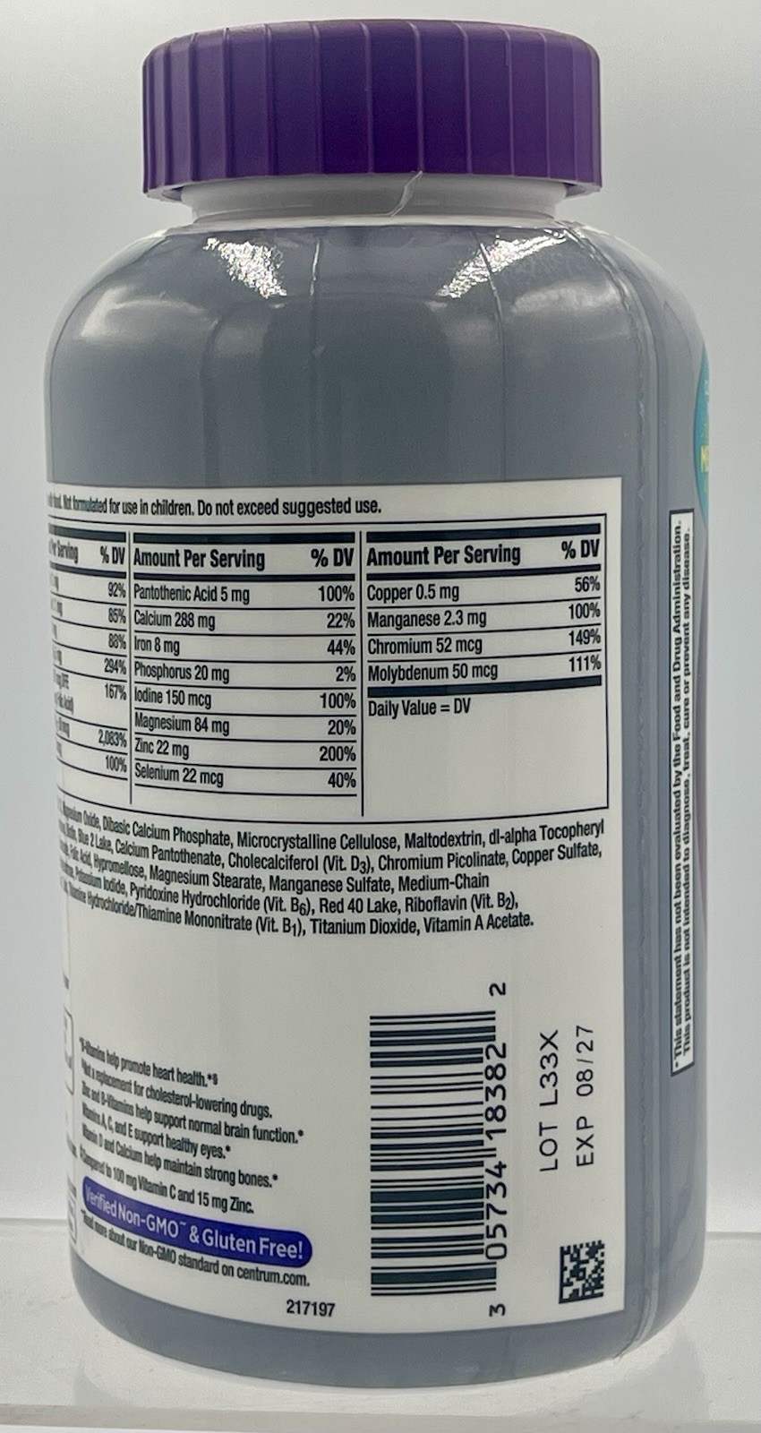 Centrum Silver Women 50 Plus Complete Daily Multivitamin 275 Tabs EXP 08/2027