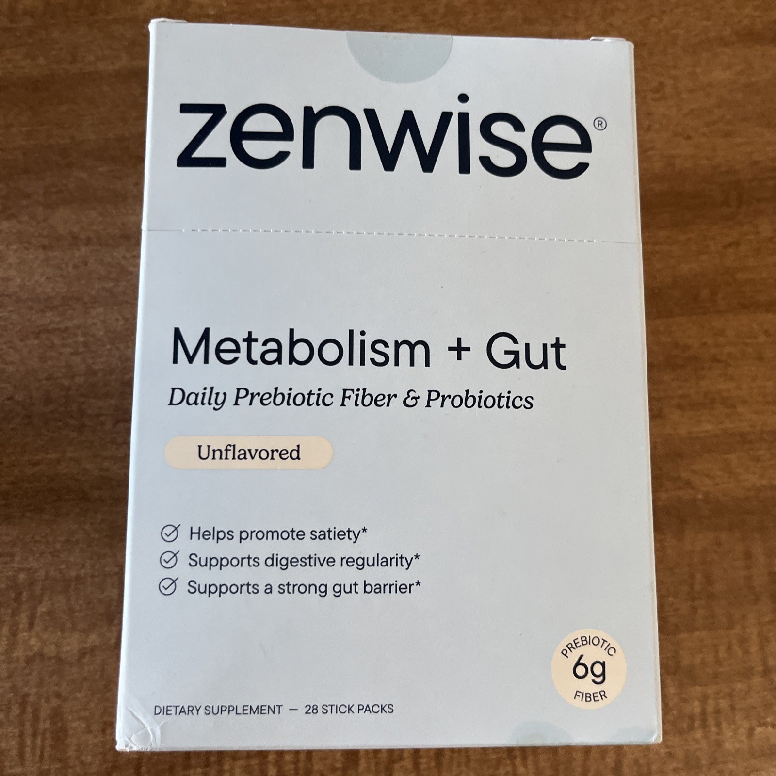 Zenwise Metabolism + Gut Daily Prebiotic Fiber & Probiotics 28 Stick Packs – New