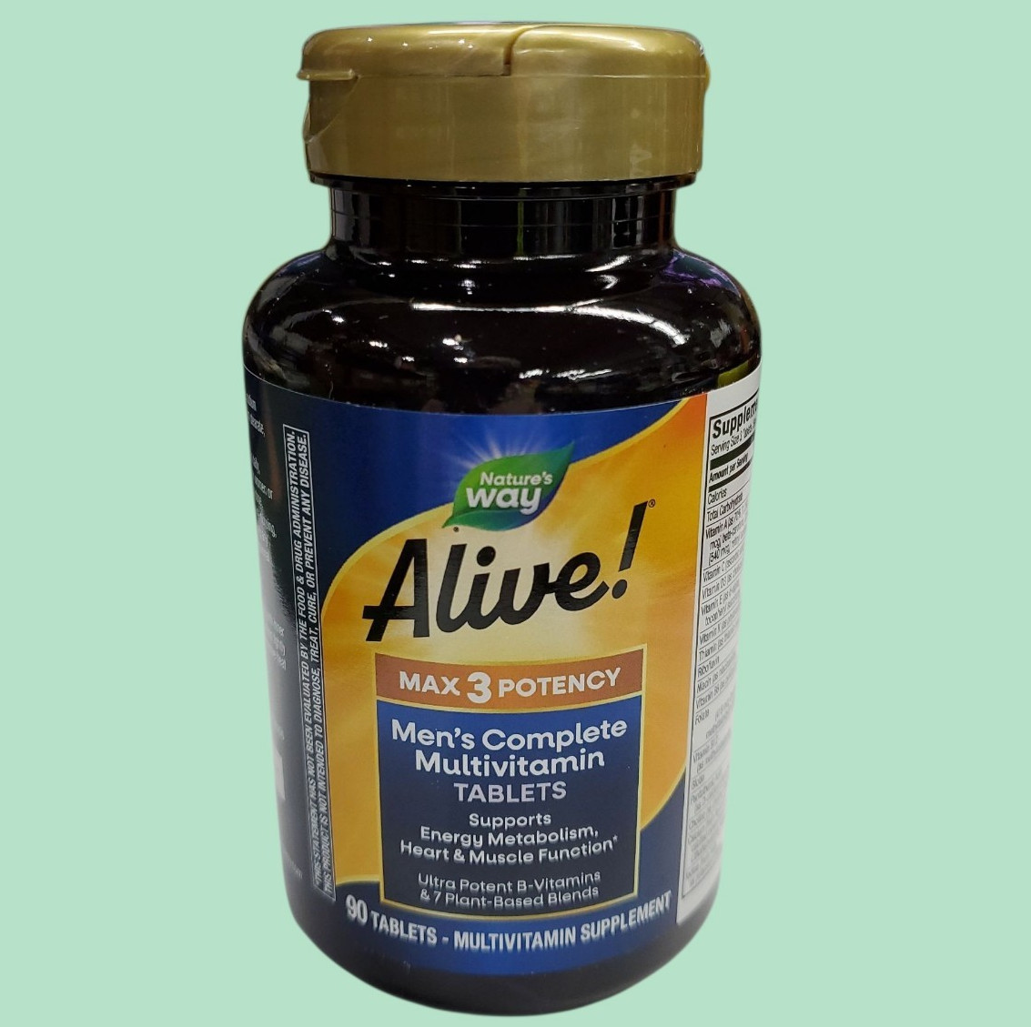 90 Tablets Nature’s Way Alive Max 3 Potency Men’s Multivitamins EXP. 06/2027