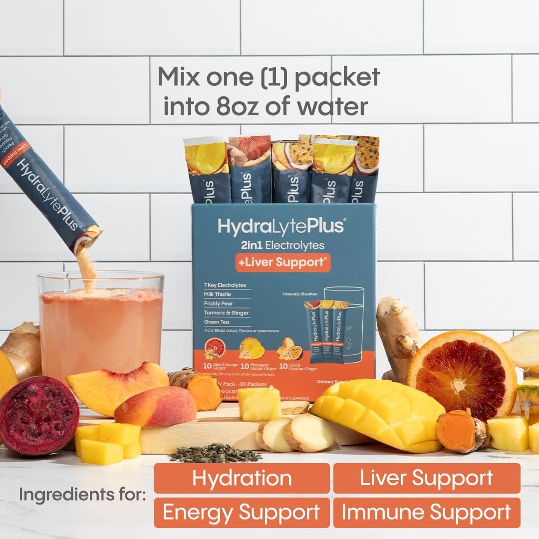 Liver Support Drink with Electrolytes, Milk Thistle, Pineapple Mango Flavor