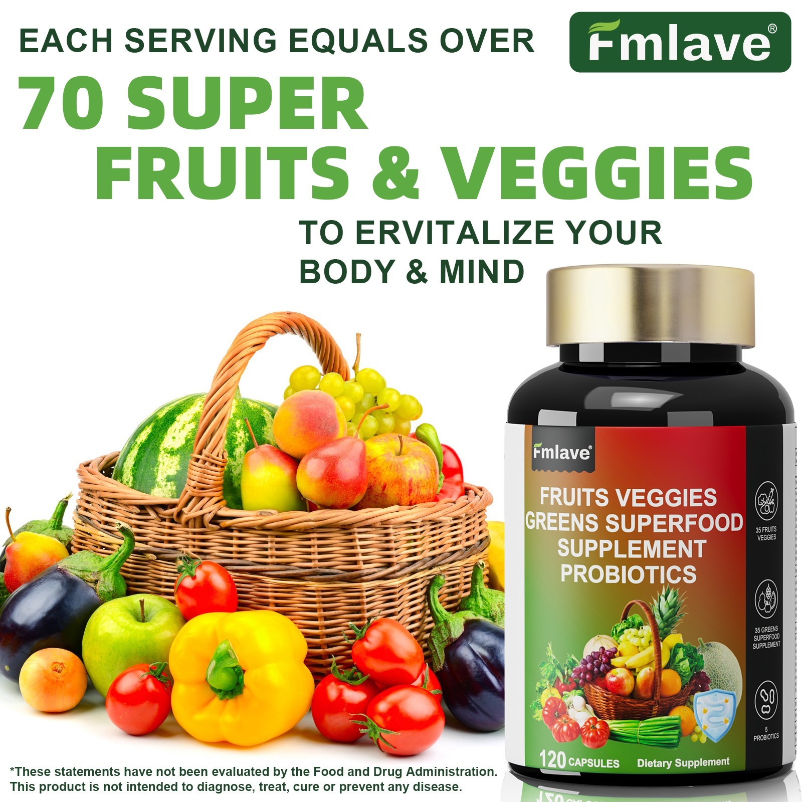 70 Fruits and Veggies Supplement Balance of Daily Nature Fruits and Vegetables