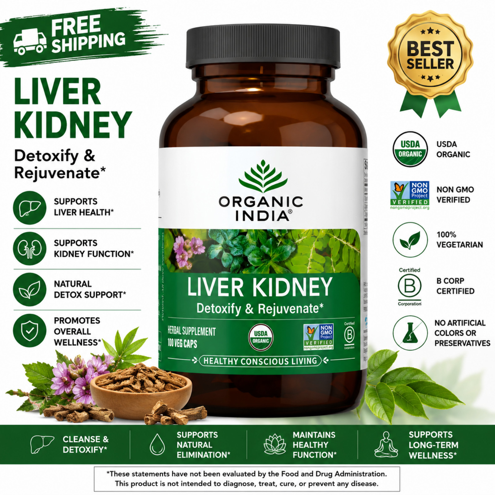 Hígado Riñón Herbal – Apoya la función saludable del hígado y los riñones