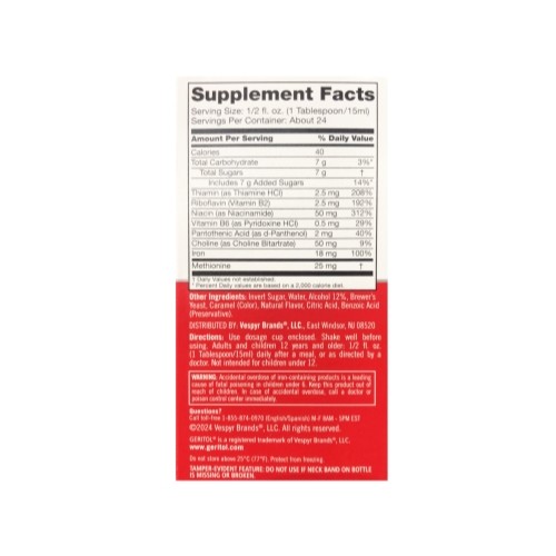 3 Pack Geritol Liquid High Potency Vitamin & Iron Supplement 12Oz Each