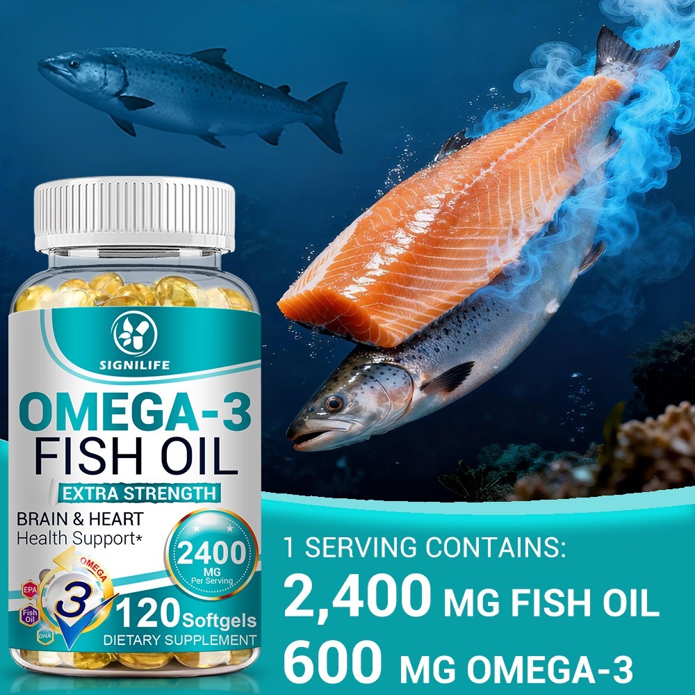 Triple Strength Omega 3 Fish Oil – Fish Oil Supplement with EPA & DHA Fat