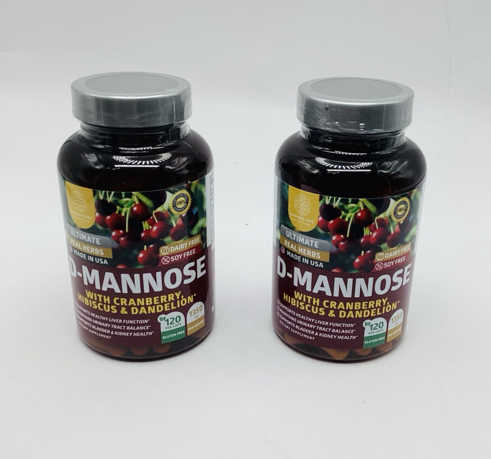 D-Mannose with Cranberry, Hibiscus & Dandelion – 120 Veg Caps – EXP 06/2028