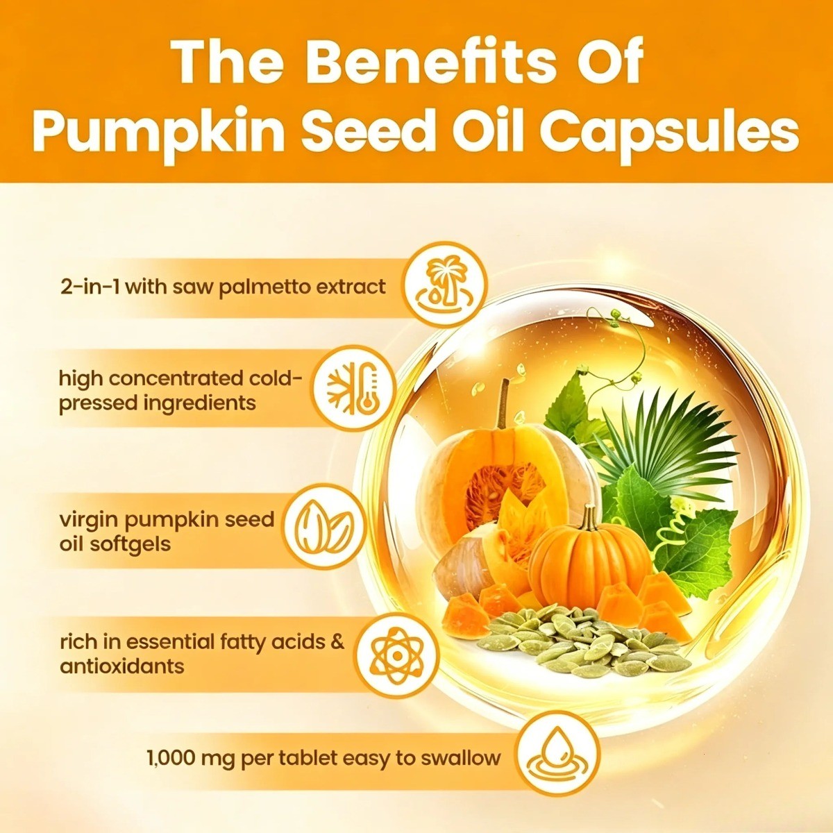 VivoNu NutriFlow Pumpkin Seed & Saw Palmetto, 300 Cold Pressed Softgels