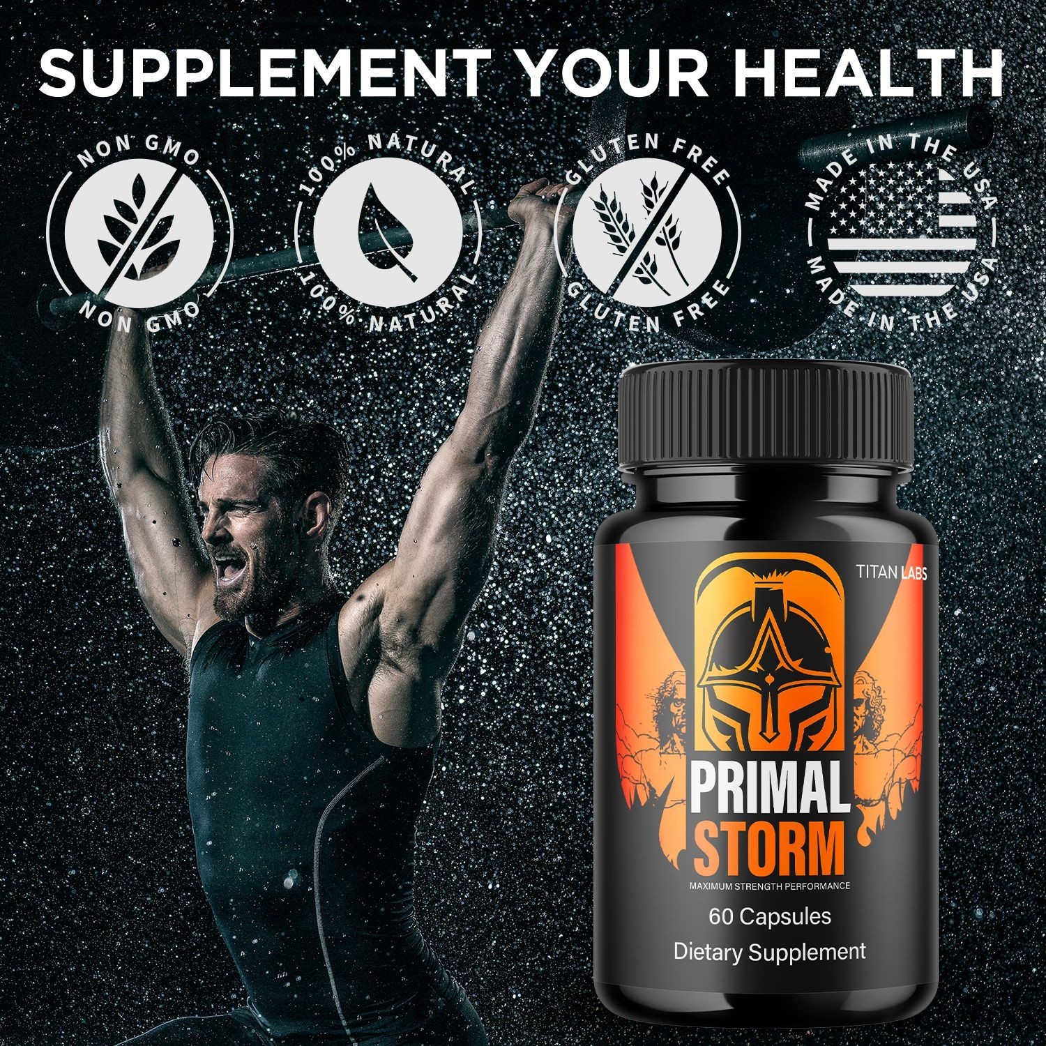 (1 Pack) Primal Storm Advanced Male Support Supplement PrimalStorm 60 Capsules