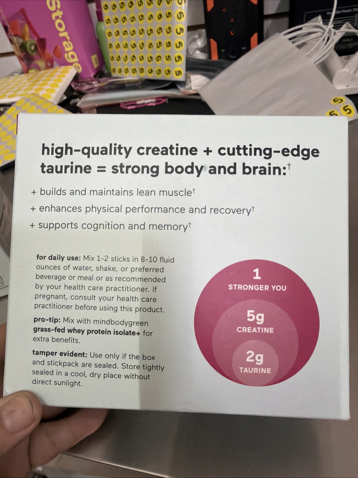 Mindbodygreen Creatine with Taurine+ Raspberry 30 Stick Packs Each Lot of 2 New