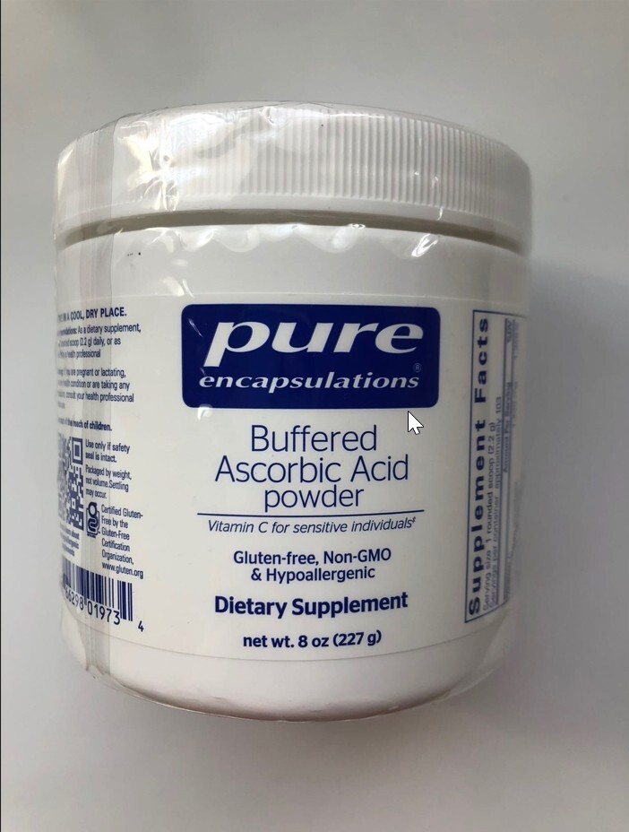 PURE ENCAPSULATIONS Buffered Ascorbic Acid Powder 8oz (227g)/ Exp 06/2024