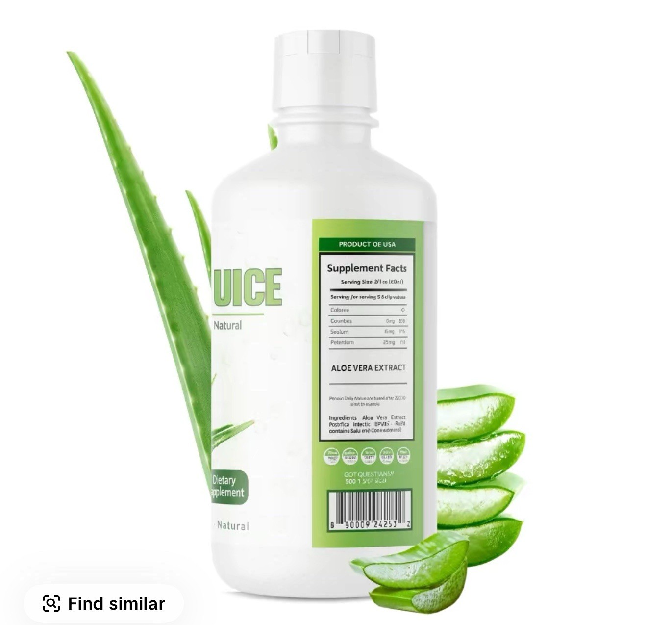 Aloe Vera Juice – 32 fl oz – Unflavored Drink 100% concentrated Jugo de Sabila