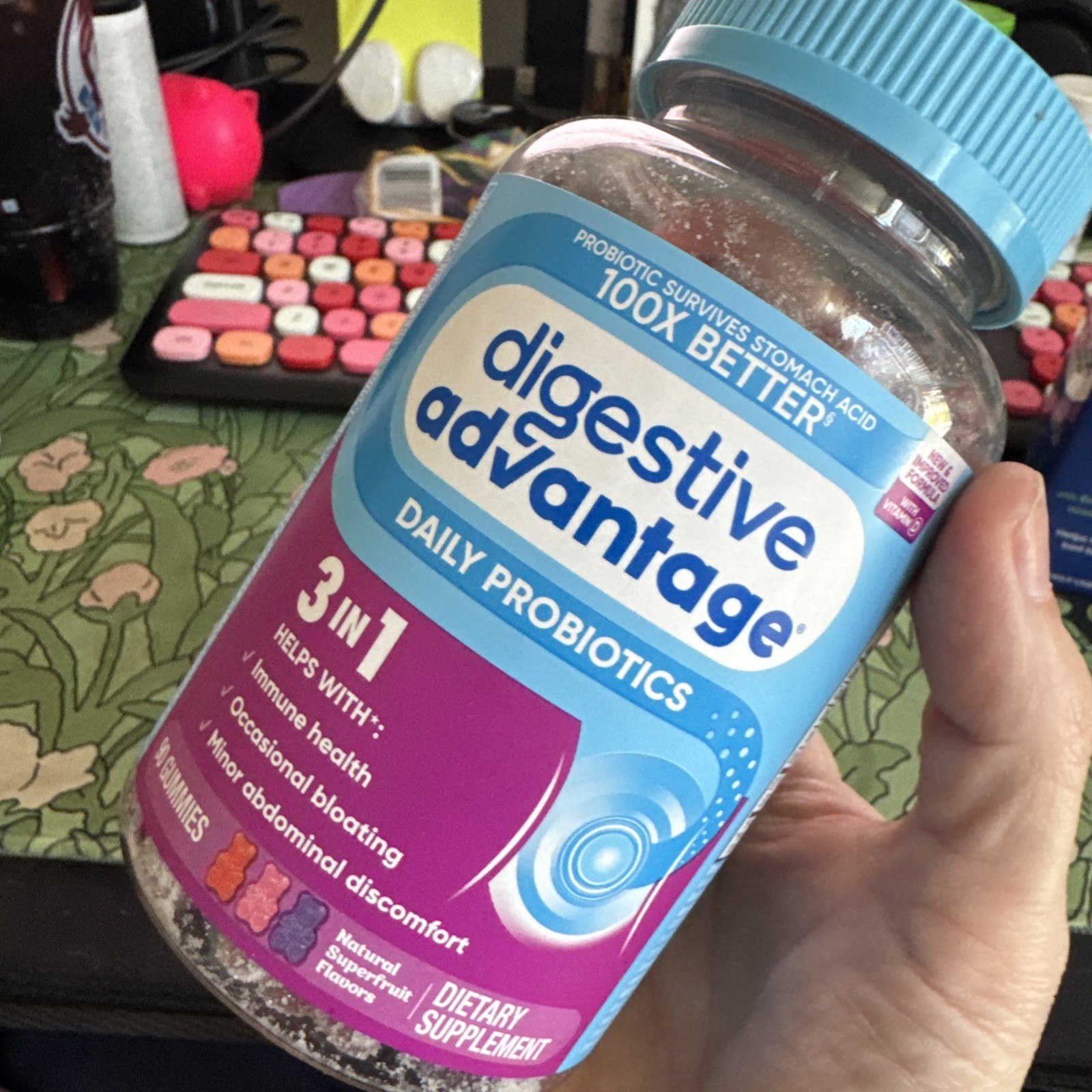 Digestive Advantage Daily Probiotics 3 in 1 60 Gummies Exp 07/2027