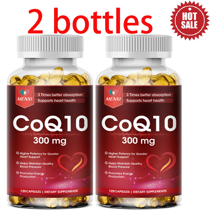 2 Packs CoQ-10 300mg-120 Softgels Coq10 Co Q10 Coenzyme Heart Support NON GMO