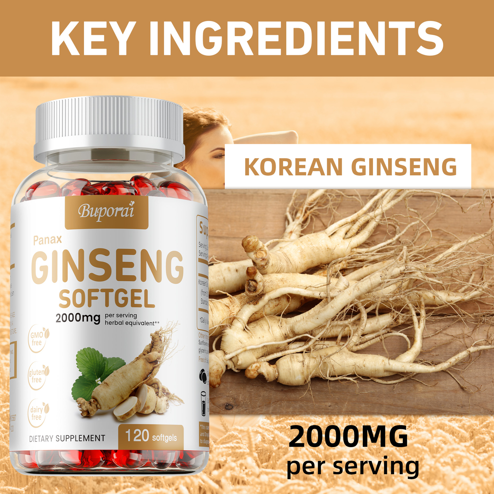 Panax Ginseng 2000mg – High Strength Ginsenosides, Increased Energy & Endurance