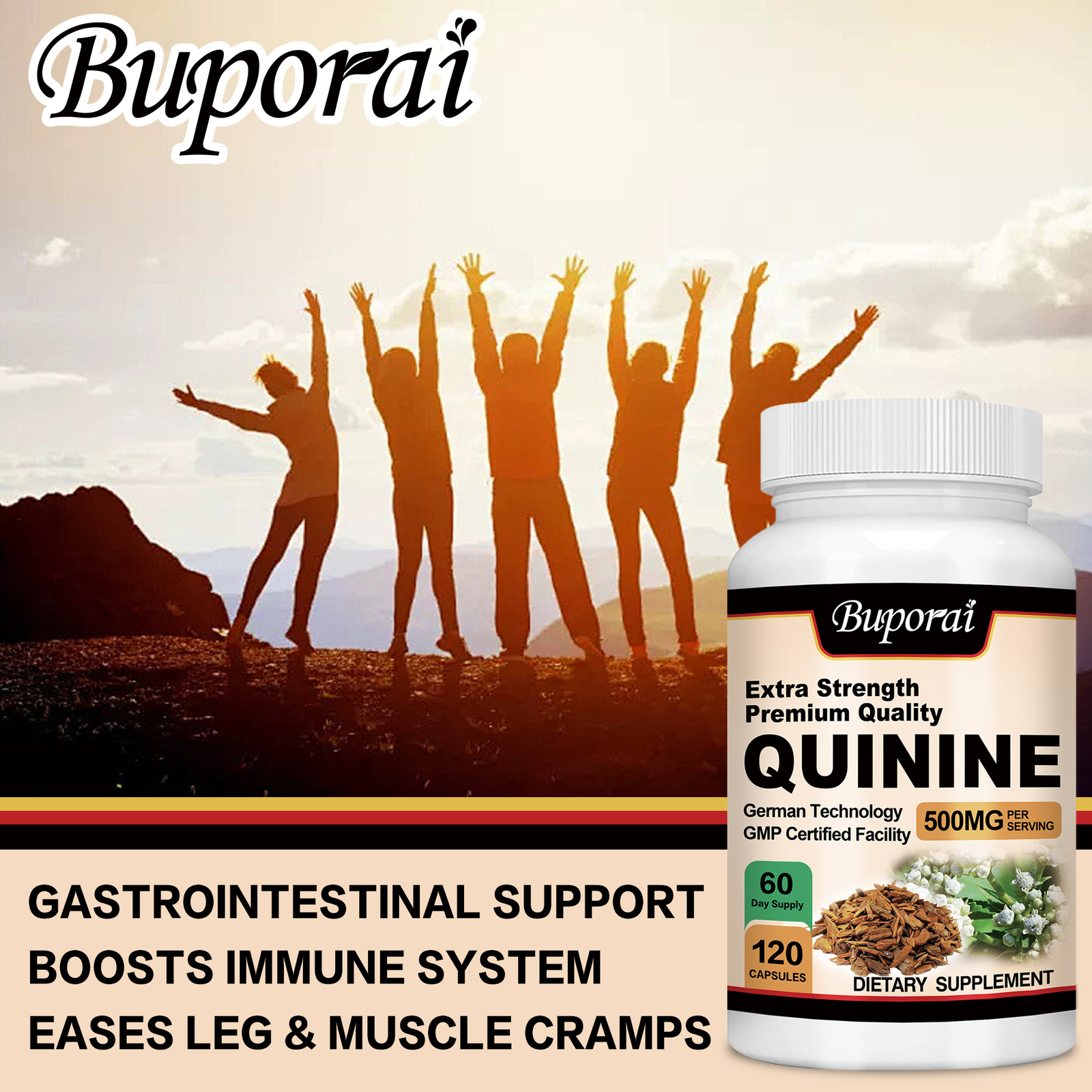 Quinine Capsules 500mg – Relieve Leg Cramps, Digestive Support, Joint Health