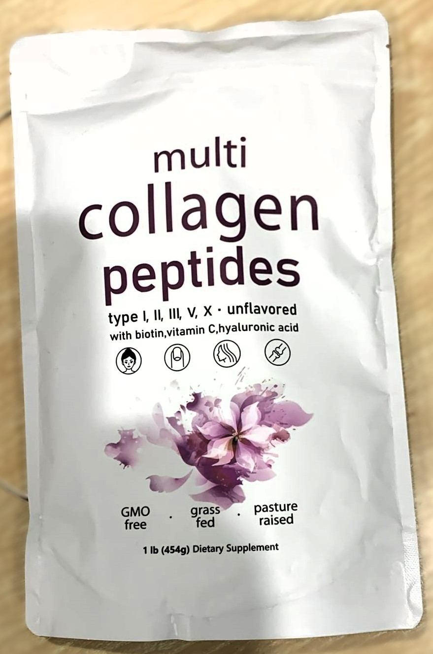 Pack of 2, 1LB Multi Collagen Peptides Protein Powder–5 Types (I, II, III, V, X)