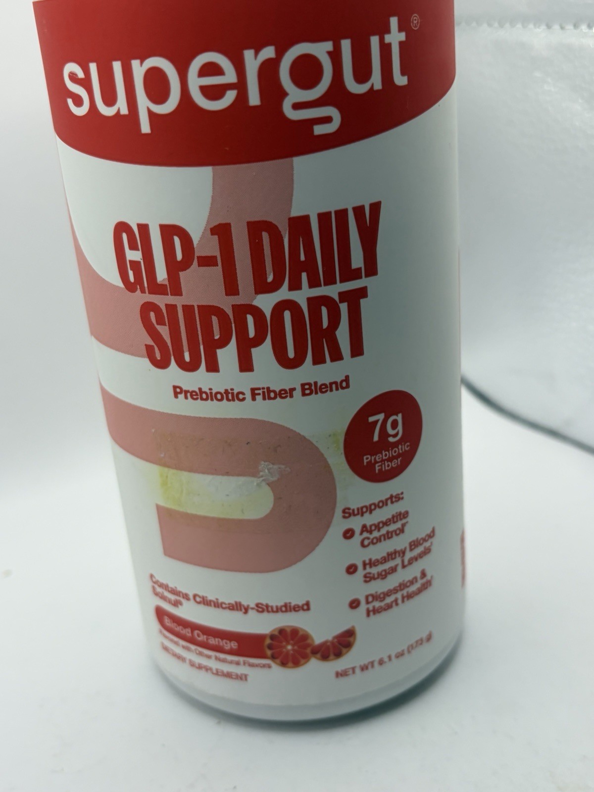 Supergut Daily Support Prebiotic Fiber Powder Blend – Blood Orange 6.1 oz