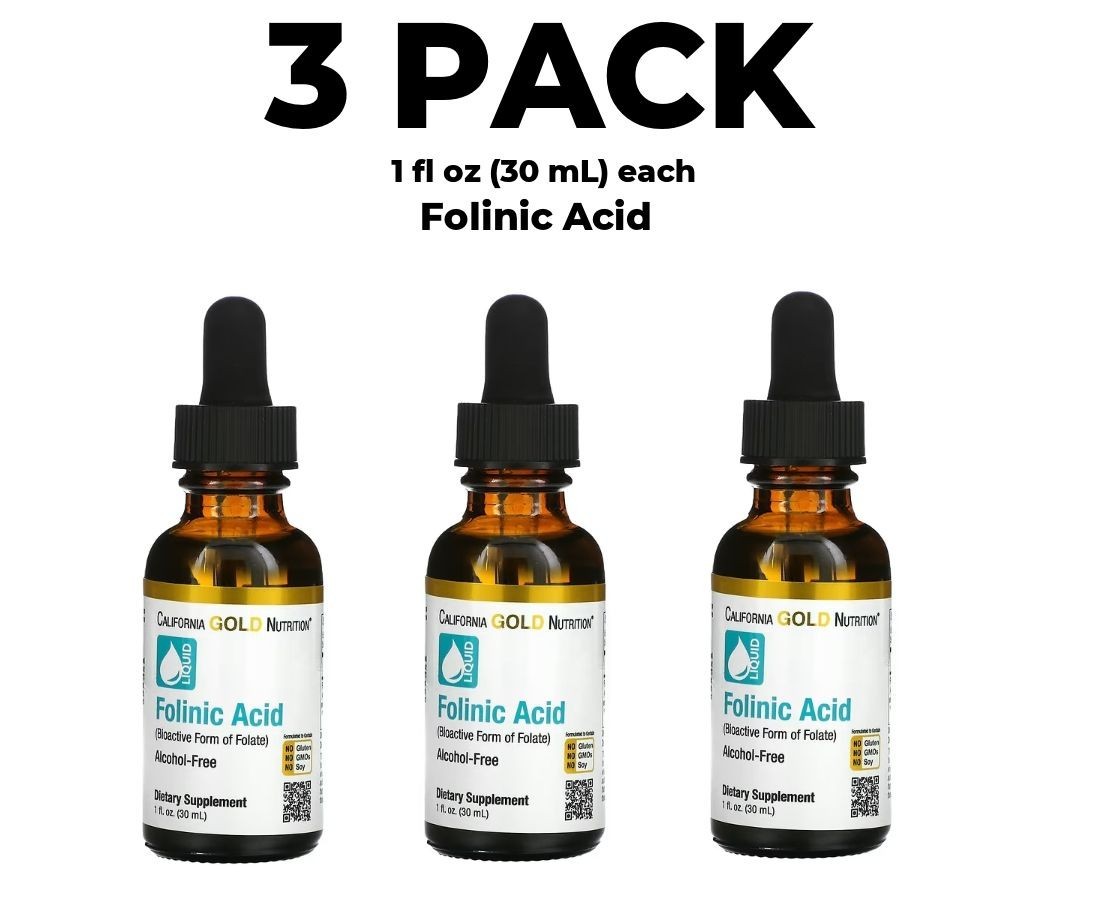 California Gold Nutrition, Folinic Acid, 3 PACK, 1 fl oz (30 ml)