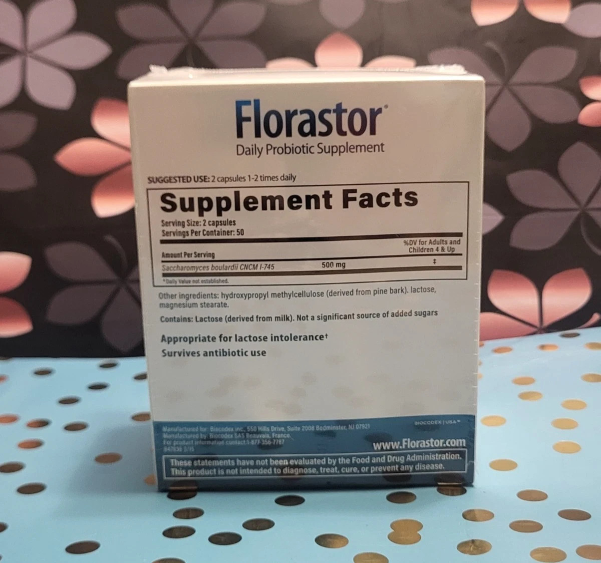 Florastor Daily Probiotic Supplement 100 250Mg Capsules Exp 12/2027
