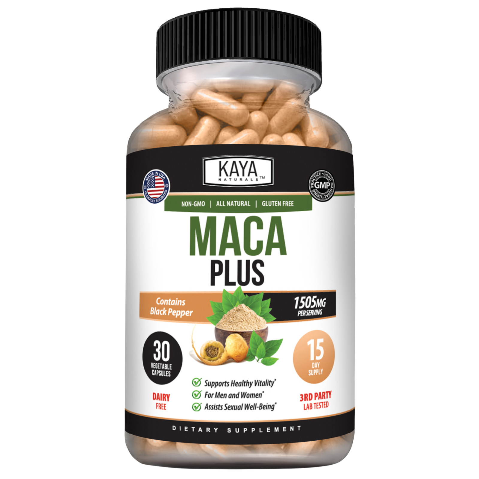 MACA Plus Supplement 30ct, Assist Sexual Well-being, Healthy Energy & Endurance