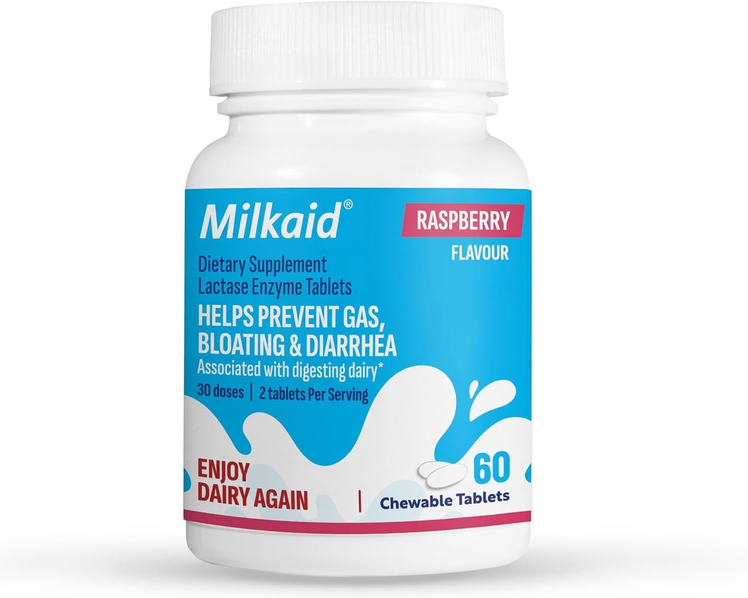 Fast-Acting Raspberry Chewables for Lactose Intolerance Relief
