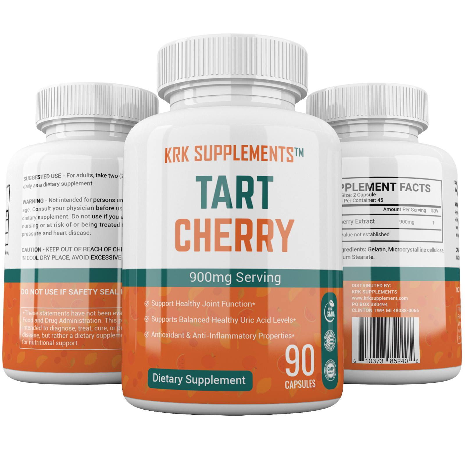 1 Pack Tart Cherry Extract 900mg Antioxidant Gout Joint Pain Arthritis