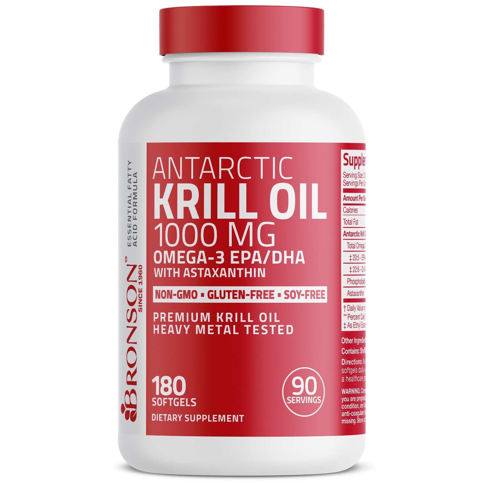 Antarctic Krill Oil 1000mg with Omega-3s EPA, DHA and Astaxanthin