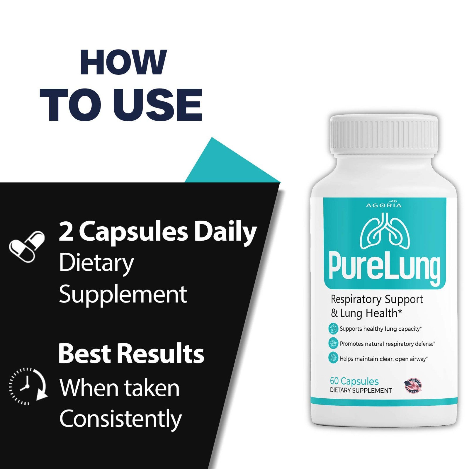 (2 Pack) Pure Lung Advanced Wellness Support, PureLung Health Capsules