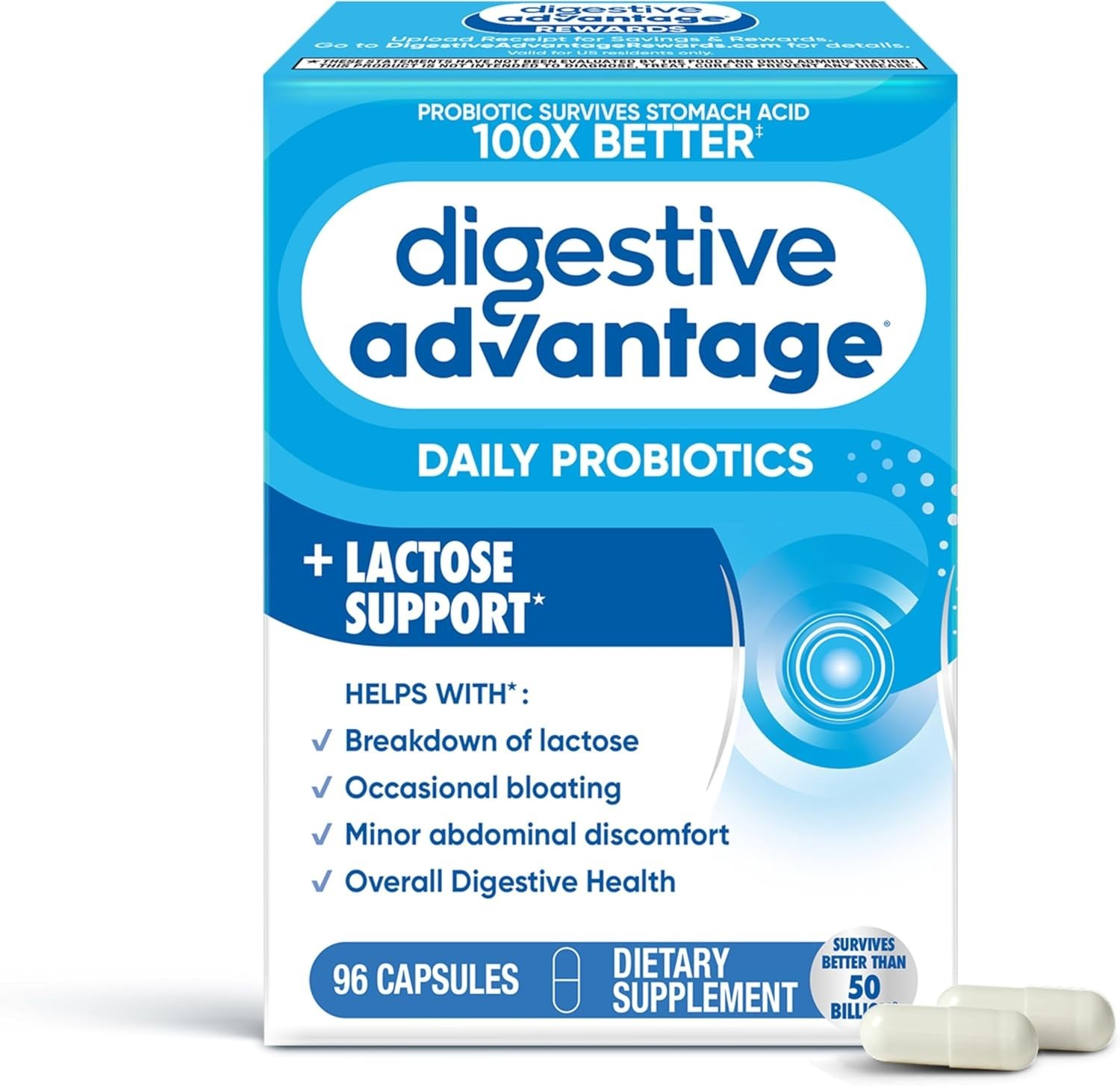 Digestive Advantage Lactose Defense Capsules 96ct Digestive Immune Support