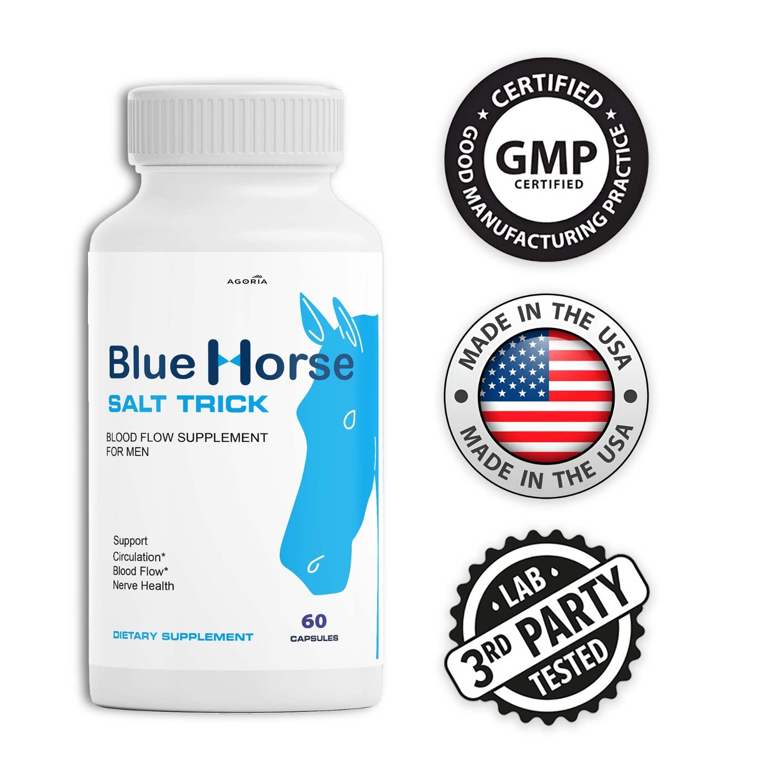( 1 Pack ) Blue Horse Salt Trick – Our Best Blood Flow Supplement for Men