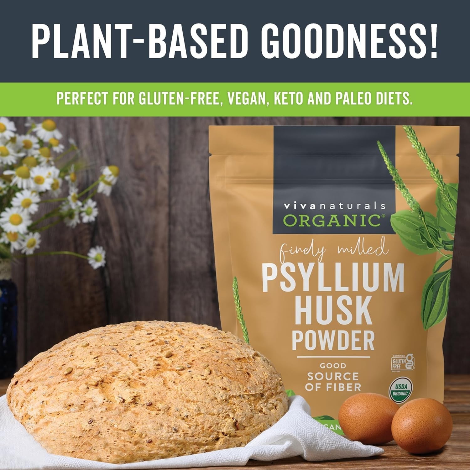 24 oz Psyllium Husk Powder – , Gluten-Free & Keto-Friendly Fiber Superfood