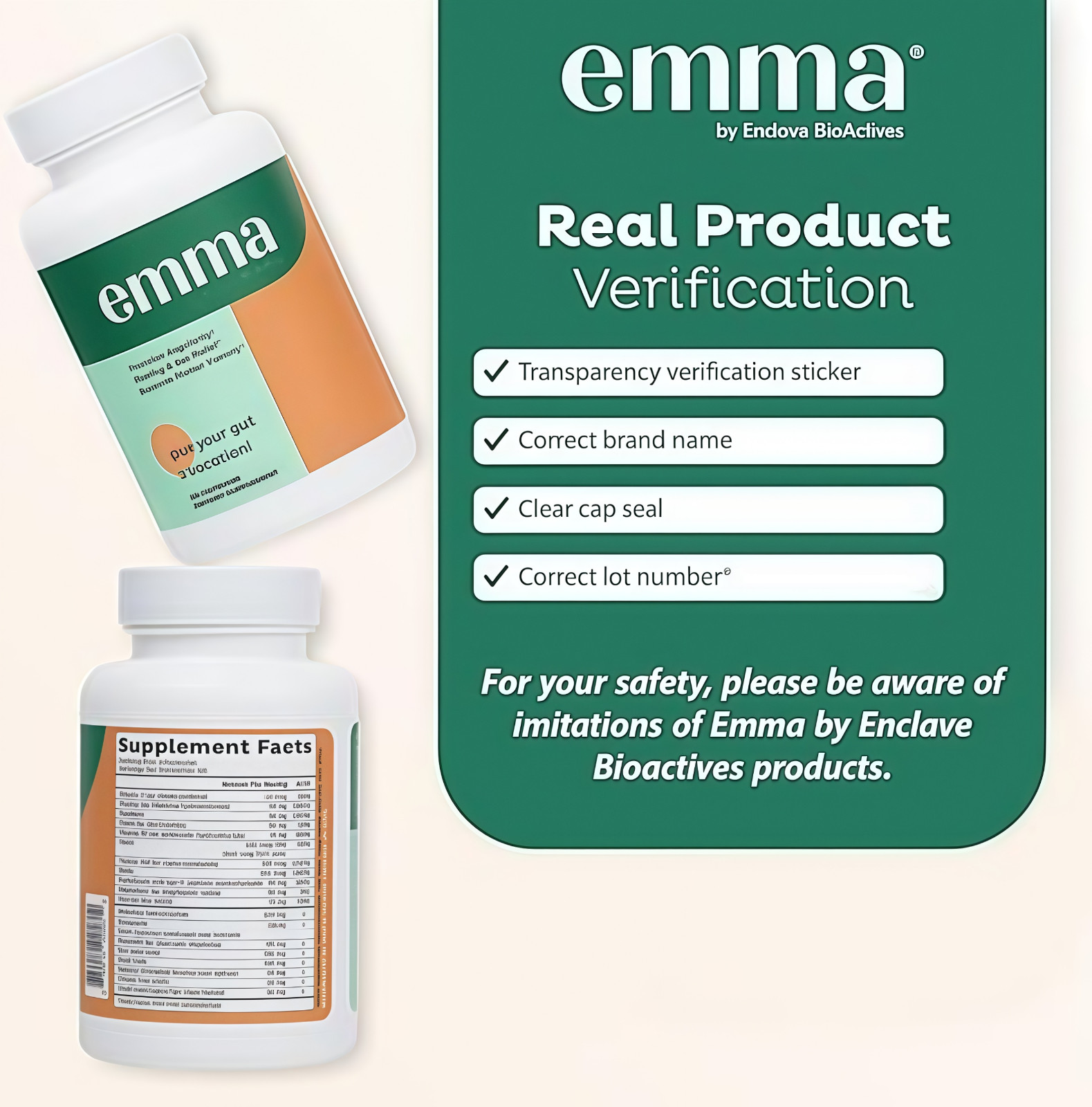 3 Pack Emma Gut Health Supplement 180 Capsules for Bloating Relief & Leaky Gut.