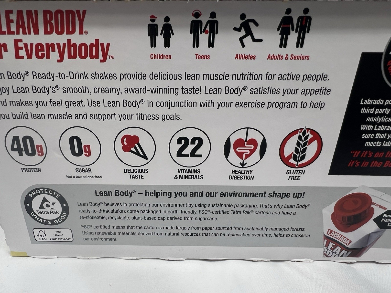 Labrada Lean Body Protein Shake 40G Ready To Drink 17 Fl Oz Pack Of 12 Nov2026