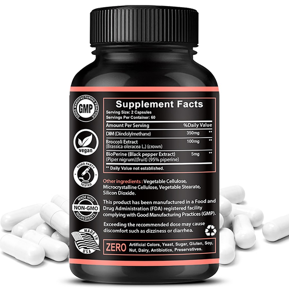Dim Diindolylmethane 350mg Hormonal Balance Estrogen Blocker Support Metabolism