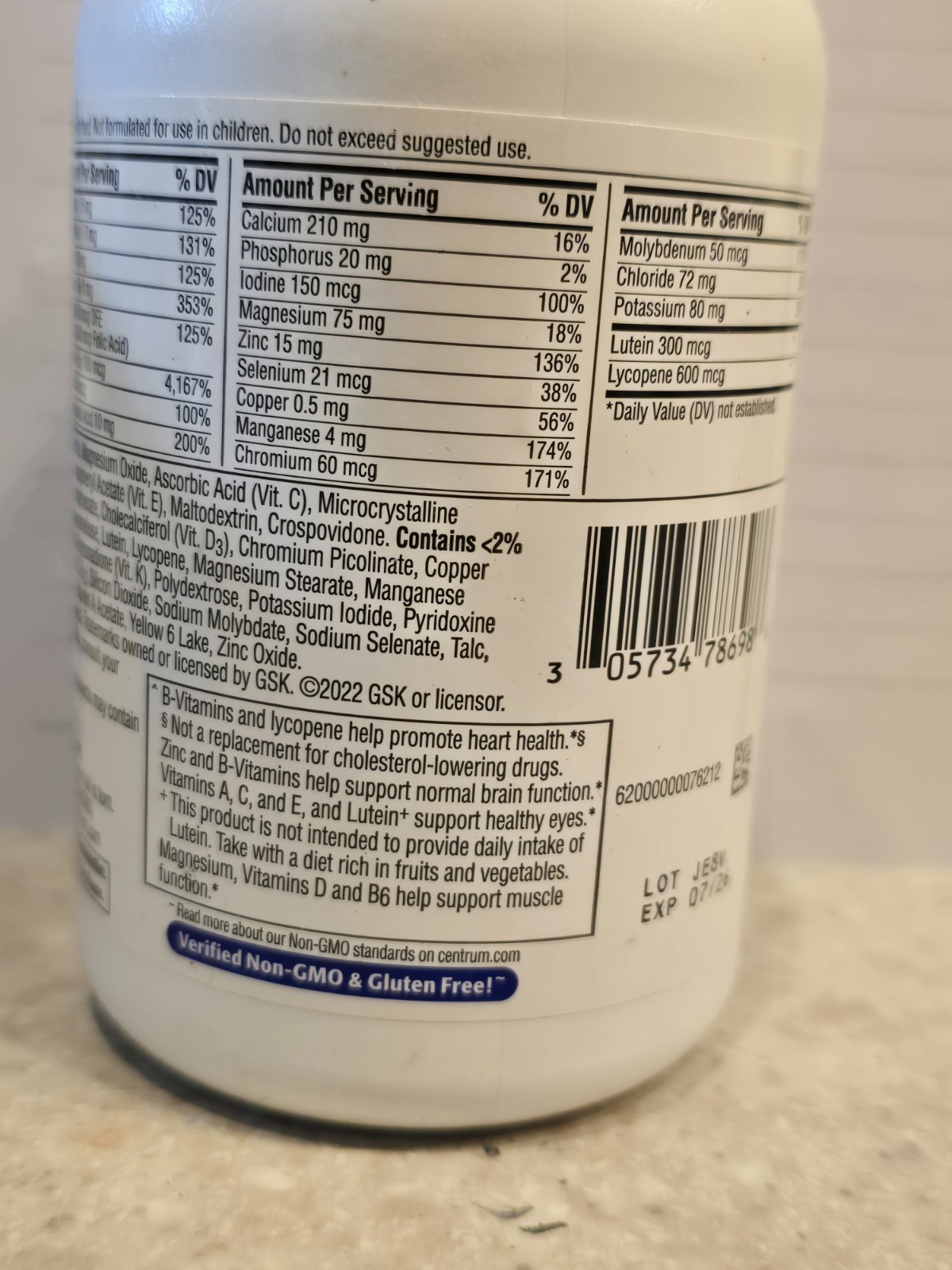 Centrum Minis for Men 50 + Multivitamin & Multimineral, 280 Tablets Exp 07/2026