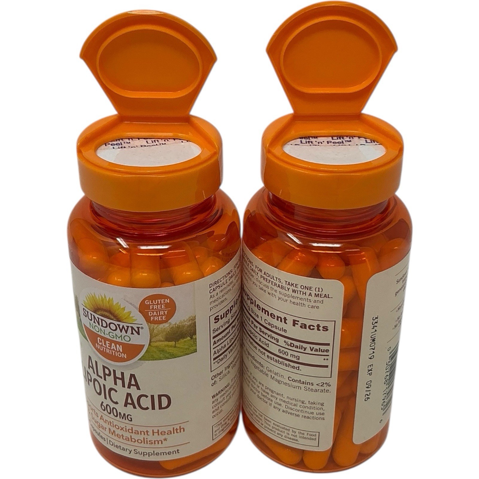 Lot Of 2-Sundown Clean Nutrition Alpha Lipoic Acid 600MG (120 Total Pills)