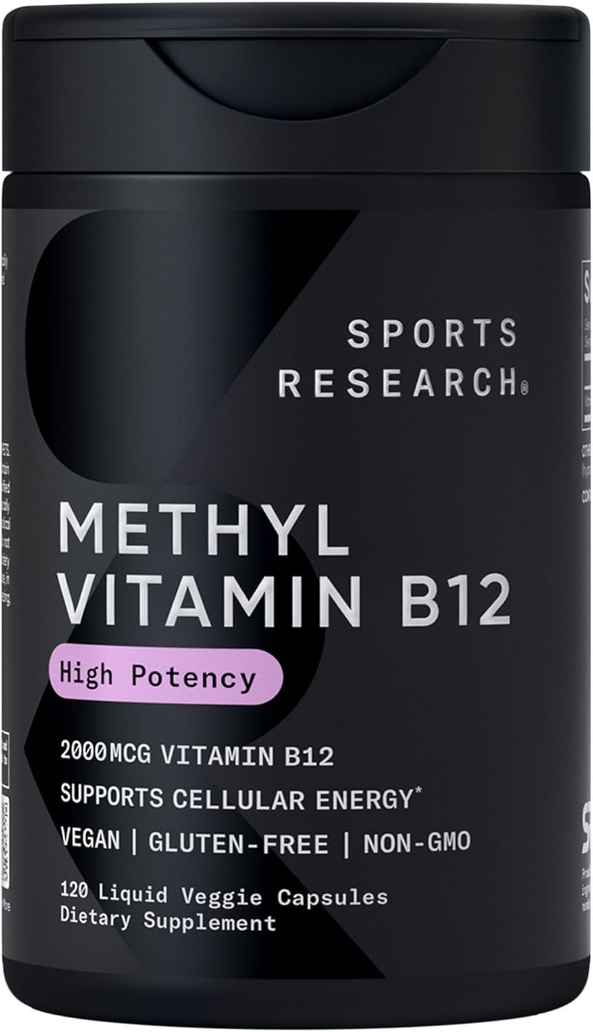 Sports Research Vitamin B12 Methylcobalamin 2000mcg 120