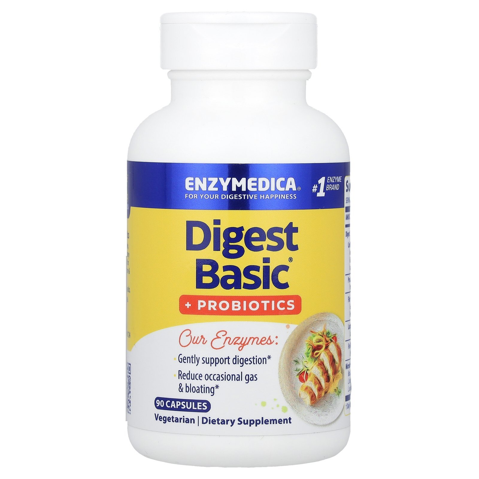 Enzymedica Digest Basic Probiotics 90 Capsules Nut Free, Casein-Free,