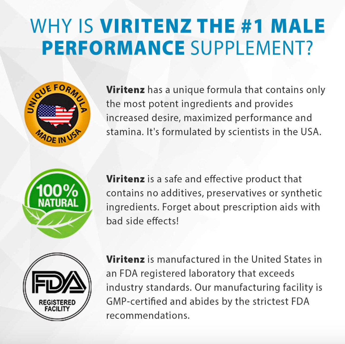 Viritenz – 5 Bottles – 100% Natural – Male performance