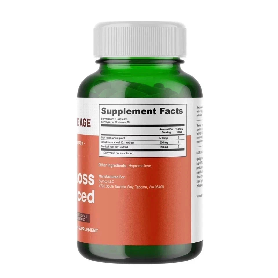 INFINITE AGE 1250mg Sea Moss Advanced Superfood, High-Potency, Vegan – 60 Count