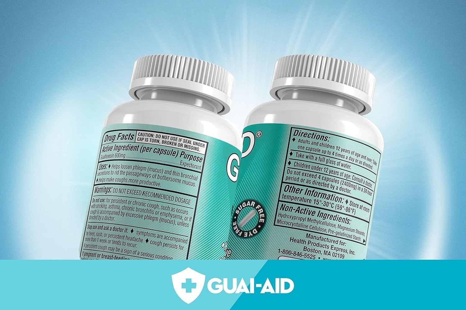Ultra-Pure Guaifenesin Capsules – 400mg, 100 Count for Fast Allergy Relief