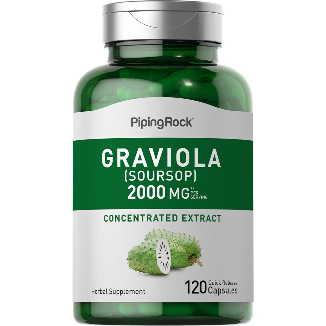 Piping Rock Graviola Soursop Capsules |120 Count 120 (Pack of 1), Brown