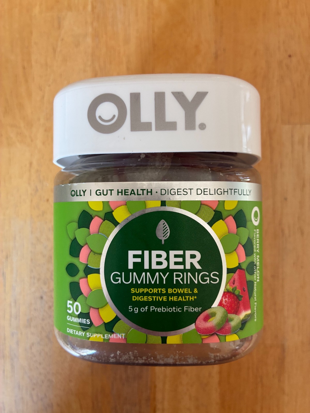 Olly Fiber Gummy Rings Berry Melon 50 Gummies 2.5 g Gut Health Digestive Aid