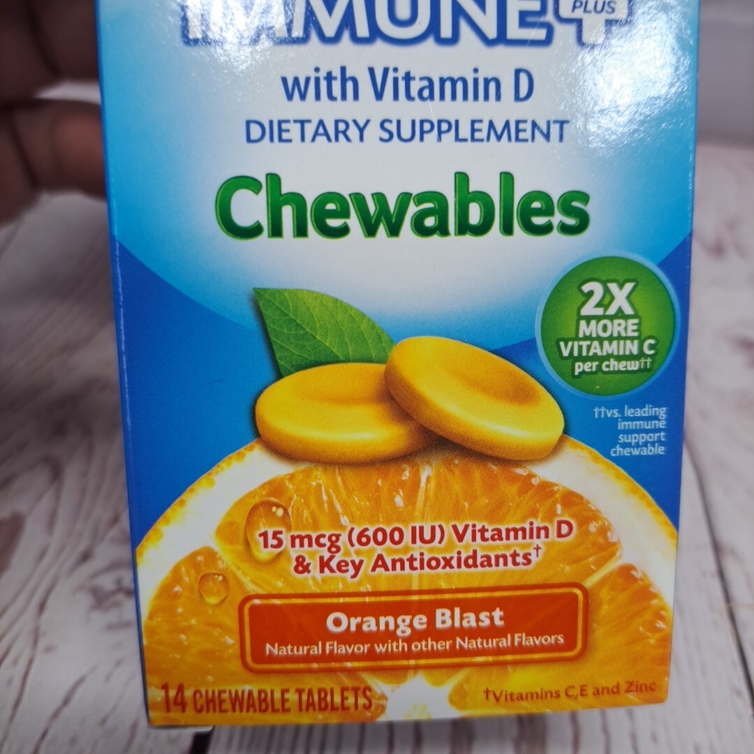 (2 Boxes) Immune+ Chewables Vitamin C,E And Zinc 14 Tablets Each Exp 10/2025
